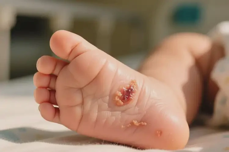 新生兒腳上有濕疹不管它會(huì)自己自愈嗎(圖2)