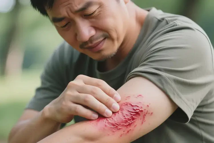 男人手臂容易長濕疹不管它會自己好嗎(圖1)