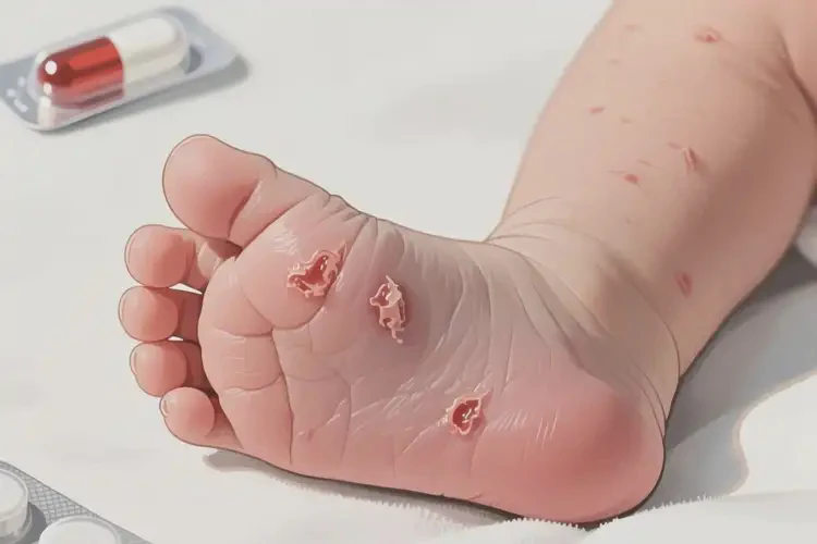 新生兒腳上有濕疹不管它會(huì)自己自愈嗎(圖1)