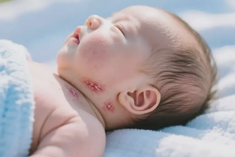 嬰幼兒脖子出現(xiàn)濕疹能徹底自愈嗎(圖1)