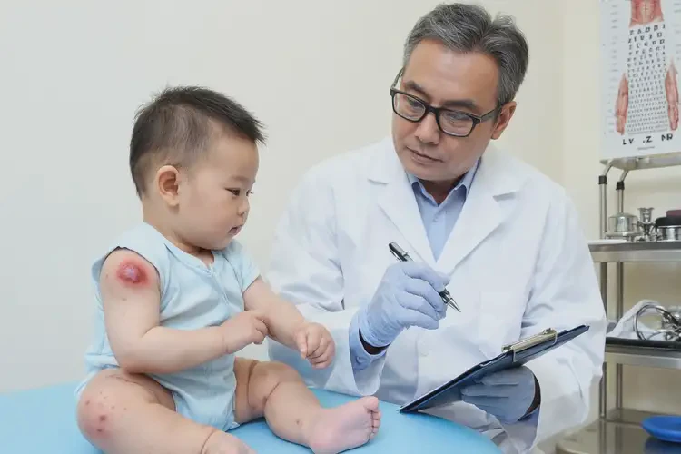 寶寶手臂出現(xiàn)濕疹能夠徹底治愈嗎(圖2)