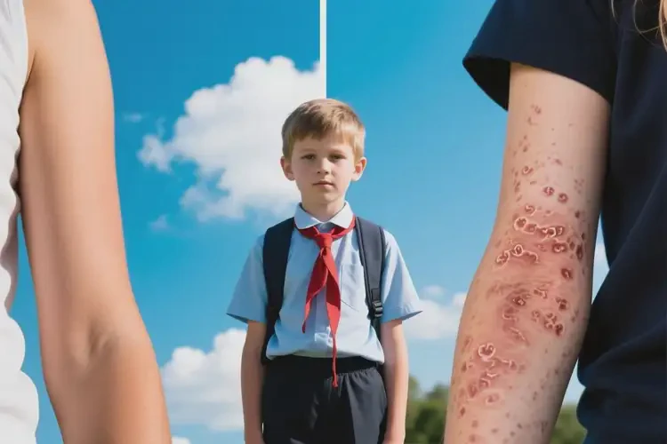 中學生手臂長濕疹不管它會自己自愈嗎(圖1)