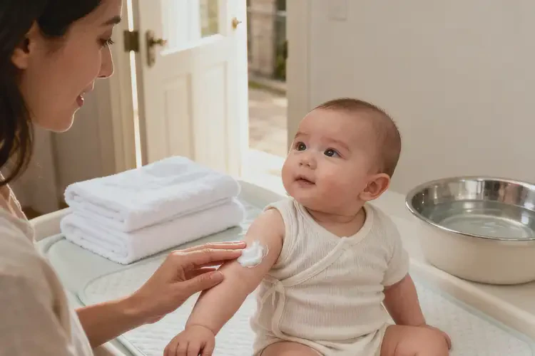 新生兒手臂容易起濕疹不管它會(huì)自己好嗎(圖4)