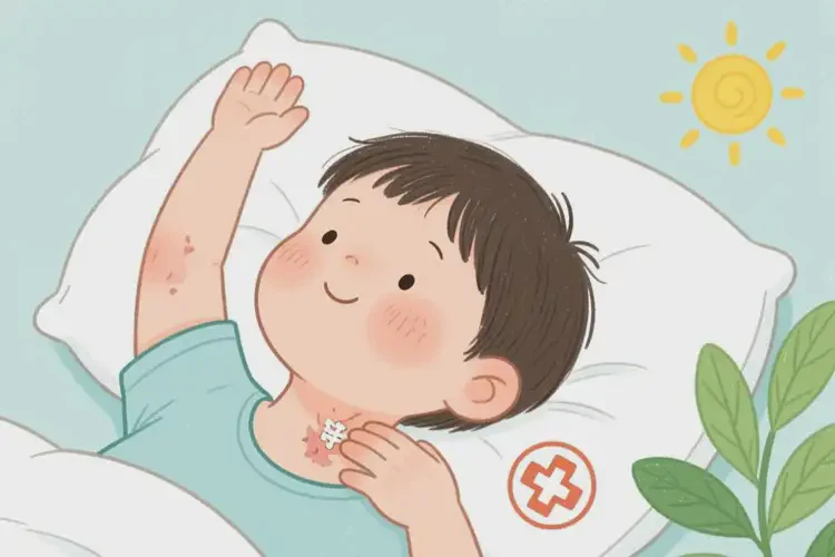 少兒脖子上起濕疹不管它會(huì)自己自愈嗎(圖2)
