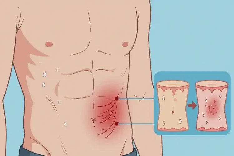 男性肚子有濕疹不管它會(huì)自己痊愈嗎(圖2)