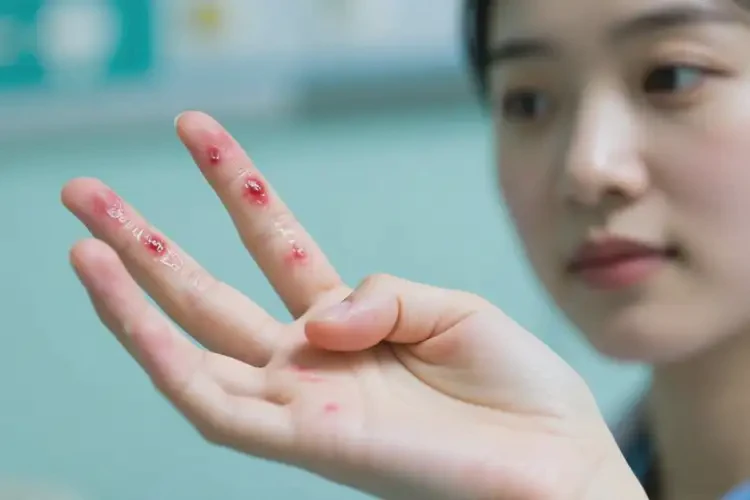 女生手上經(jīng)常起濕疹不管它會自己好嗎(圖2)