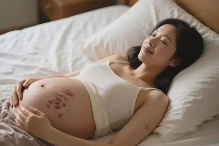 孕妇肚子上起湿疹不管它会自己好吗(图1)