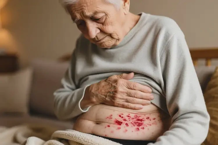 老年人肚子上有濕疹不管它會(huì)自己自愈嗎(圖1)