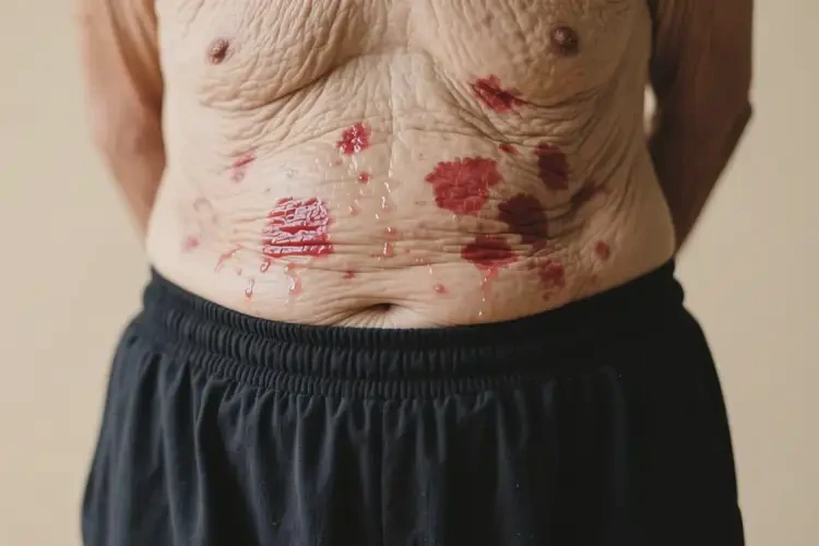 高齡老人肚子上長濕疹能徹底自愈嗎(圖1)