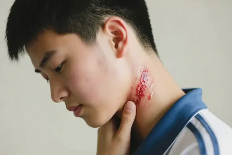 中學(xué)生脖子上經(jīng)常長濕疹能靠自己自愈嗎(圖1)