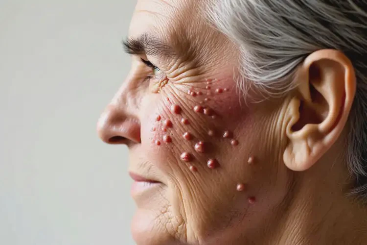老人臉上容易起濕疹不管它會自己自愈嗎(圖1)