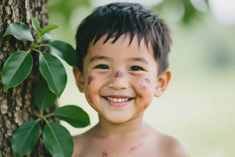 儿童脸上有湿疹不管它会自己自愈吗(图1)