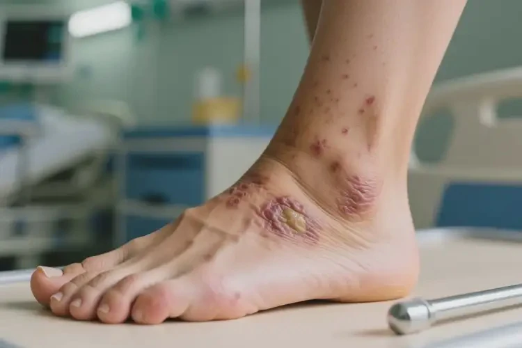 女人腳上出濕疹不管它會自己痊愈嗎(圖1)