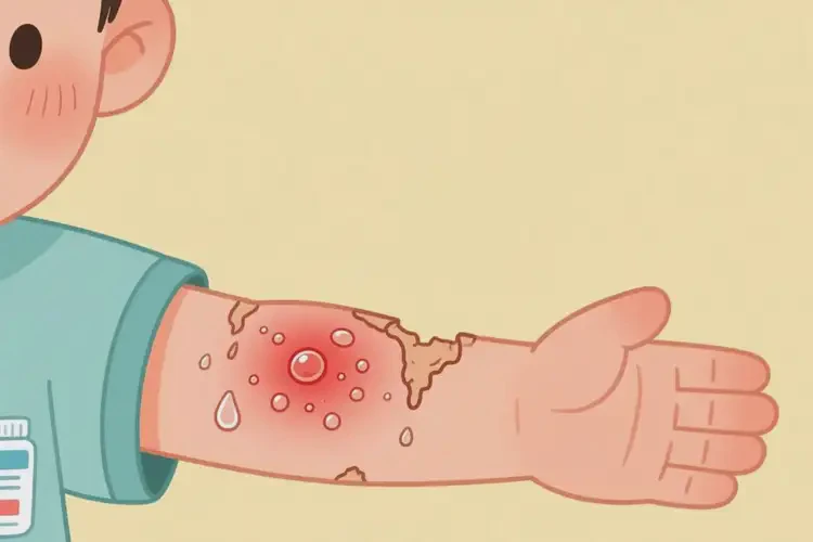 儿童手臂上有湿疹不管它会自己好吗(图1)