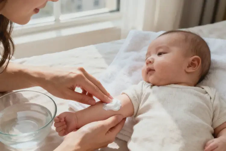 新生兒手臂容易起濕疹不管它會(huì)自己好嗎(圖2)