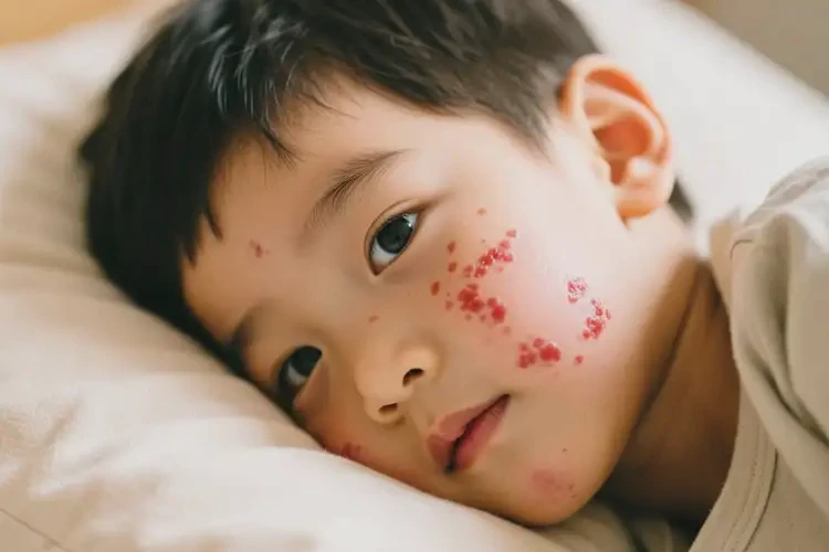 孩子面部有濕疹不管它會(huì)自己自愈嗎(圖1)