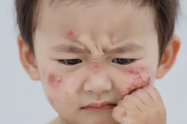 小兒臉上偶爾起濕疹不管它會自己痊愈嗎(圖4)
