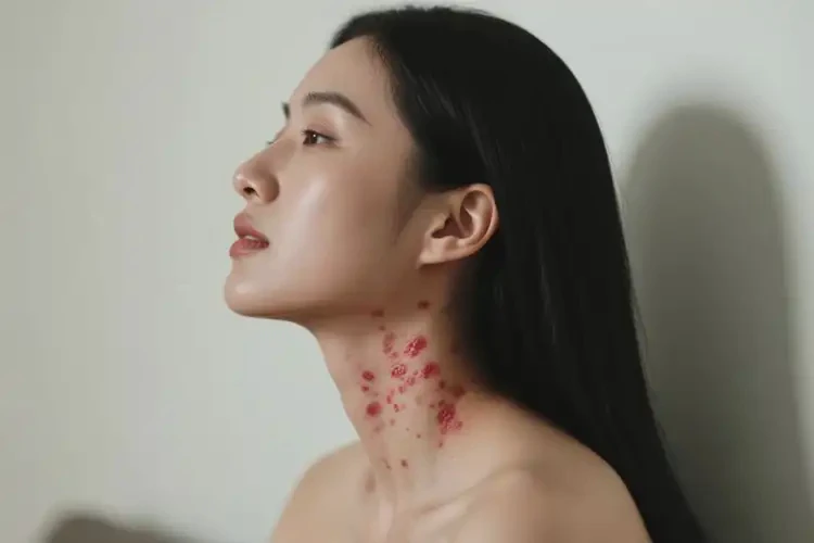 女生脖子上出現(xiàn)濕疹不管它會(huì)自己自愈嗎(圖3)