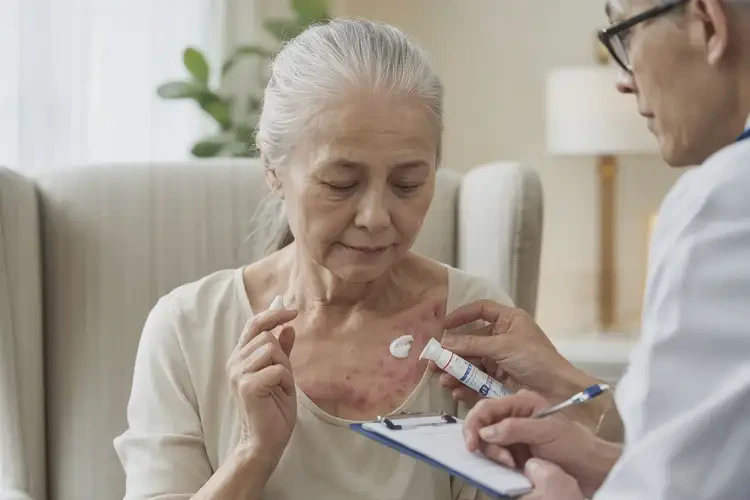 高齡老人脖子上出濕疹不管它會(huì)自己痊愈嗎(圖1)