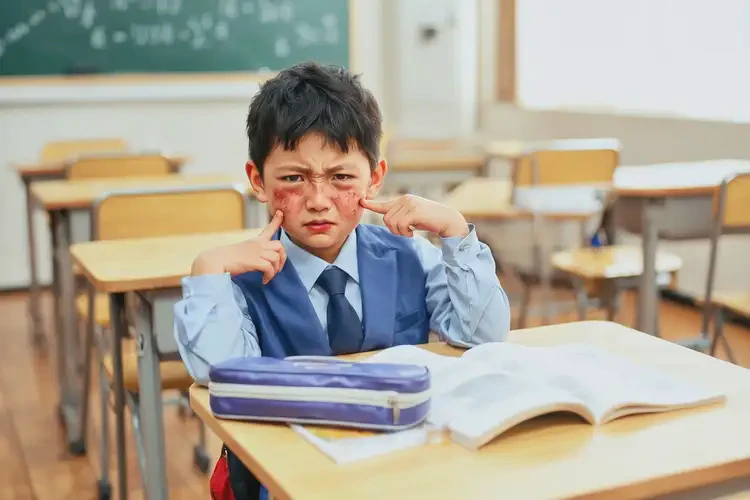 小學(xué)生面部偶爾起濕疹不管它會自己好嗎(圖1)