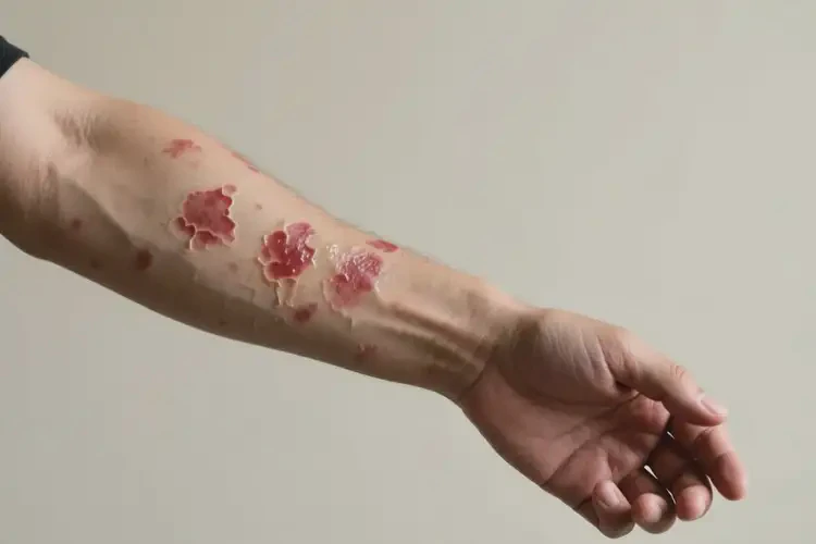 男人手臂有濕疹不管它會(huì)自己自愈嗎(圖3)