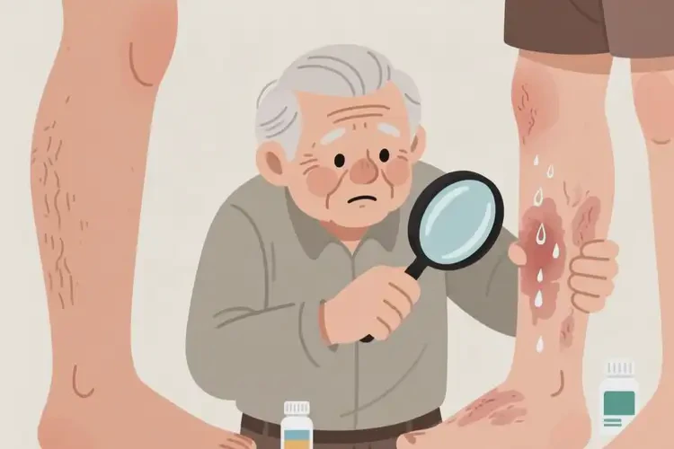 老人小腿容易長濕疹不管它會(huì)自己好嗎(圖2)