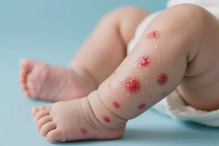 嬰兒小腿上起濕疹不管它會(huì)自己痊愈嗎(圖1)
