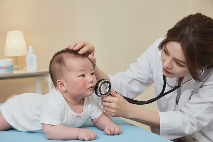 嬰兒面部偶爾起濕疹不管它會(huì)自己好嗎(圖1)