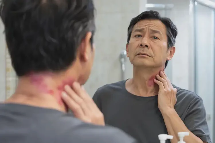 男人脖子上偶爾起濕疹不管它會自己好嗎(圖4)