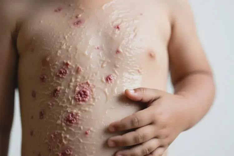 孩子全身出現(xiàn)濕疹不管它會(huì)自己好嗎(圖1)