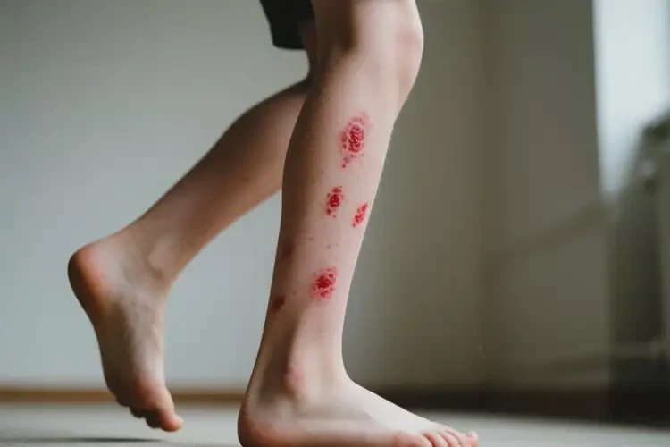 中學(xué)生大腿出現(xiàn)濕疹不管它會(huì)自己自愈嗎(圖1)