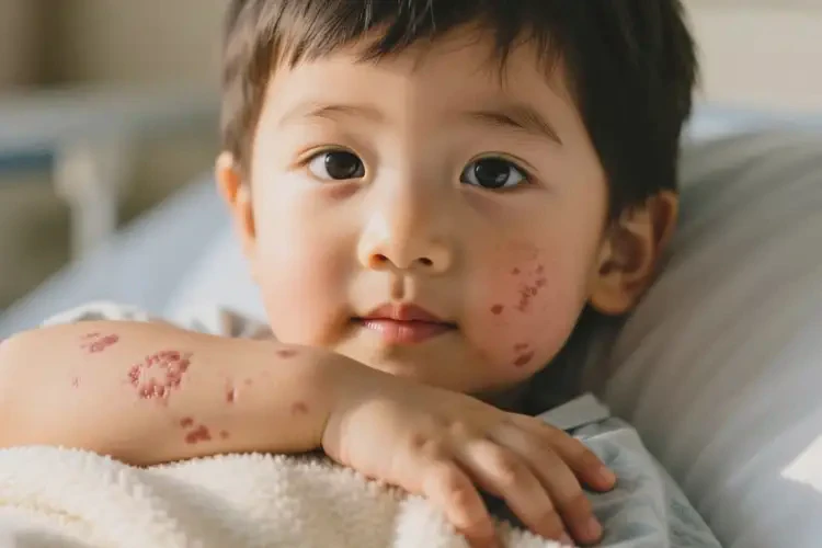 孩子手臂出湿疹不管它会自己自愈吗(图4)