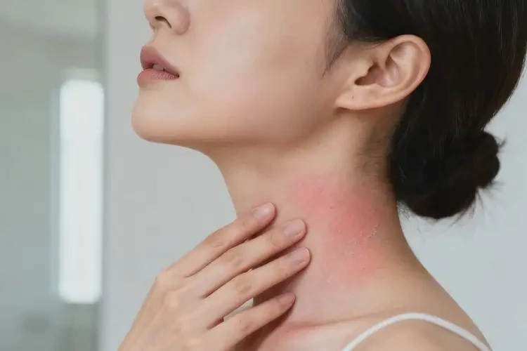 女生脖子上容易起湿疹不管它会自己痊愈吗(图2)