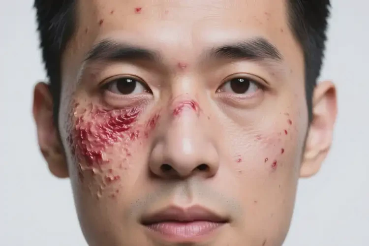 男性面部偶爾起濕疹不管它會(huì)自己自愈嗎(圖4)