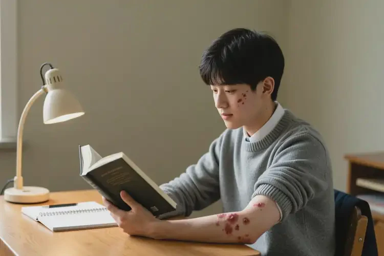 中學(xué)生全身長濕疹不管它會自己好嗎(圖1)