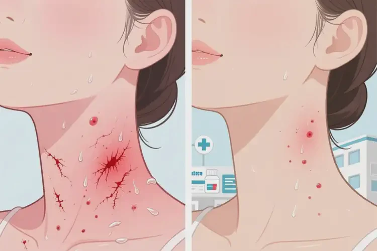 女性脖子上出濕疹可以徹底自愈嗎(圖4)