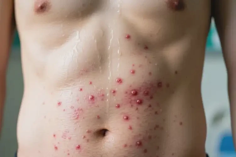 男人肚子上長濕疹能夠徹底治愈嗎(圖1)