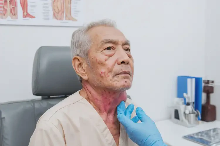 老人脖子长湿疹可不可以彻底自愈(图4)