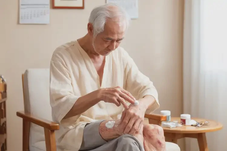 高齡老人大腿上出現(xiàn)濕疹不管它會自己好嗎(圖2)