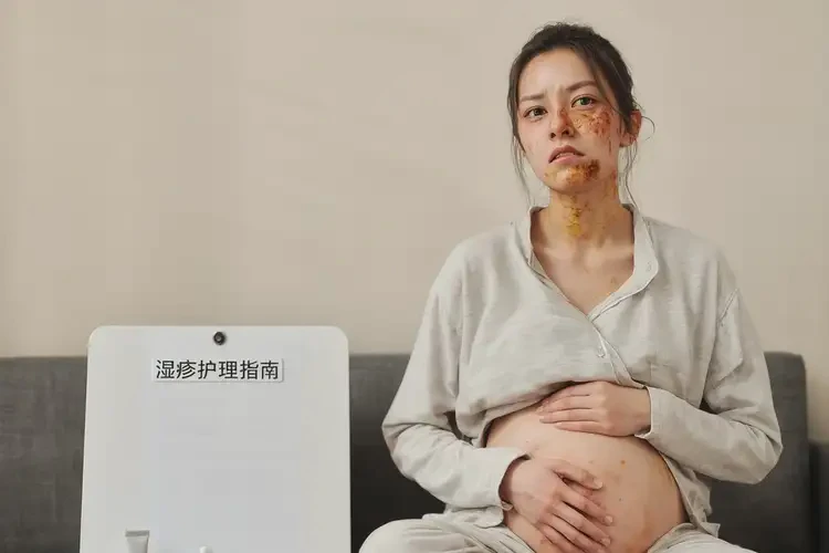 產(chǎn)婦面部偶爾長濕疹可不可以徹底自愈(圖1)