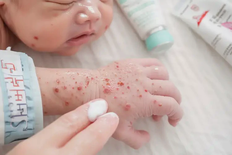 新生兒身上有濕疹不管它會(huì)自己痊愈嗎(圖2)