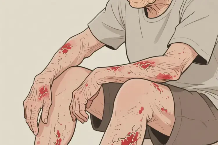 老人四肢出現(xiàn)濕疹不管它會自己好嗎(圖3)