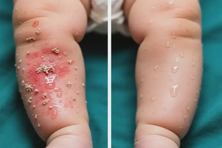 嬰幼兒小腿上經(jīng)常長濕疹能夠徹底治愈嗎(圖1)