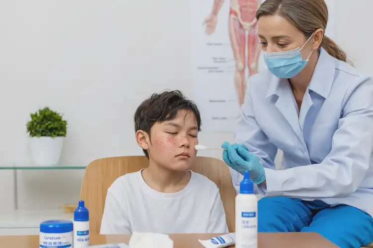 小兒臉上偶爾起濕疹能夠徹底治愈嗎(圖2)