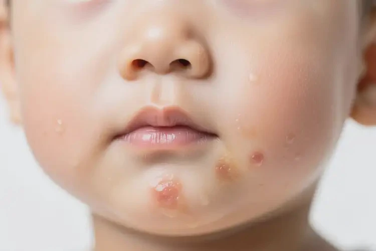 孩子臉上出濕疹可以徹底自愈嗎(圖2)