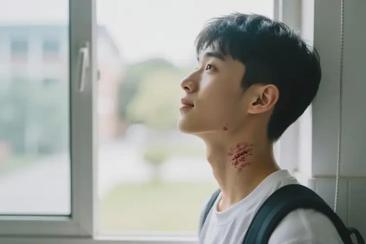 大學(xué)生脖子出濕疹不管它會自己自愈嗎(圖1)