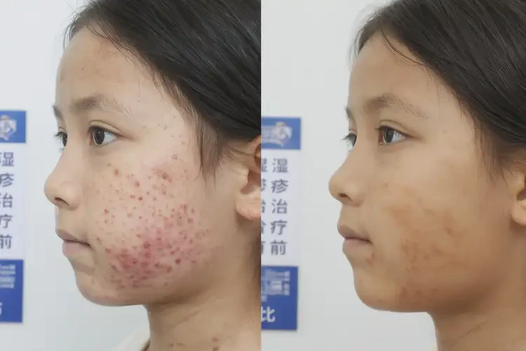 小兒臉上偶爾起濕疹能夠徹底治愈嗎(圖1)