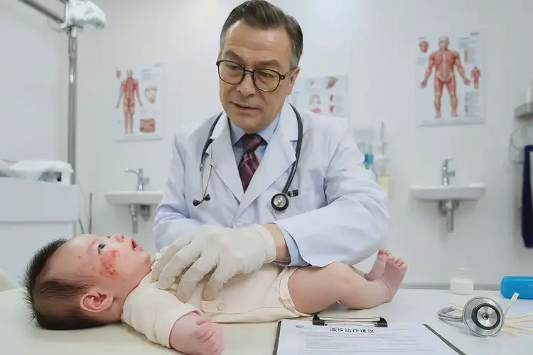 嬰兒脖子上出濕疹不管它會自己好嗎(圖2)