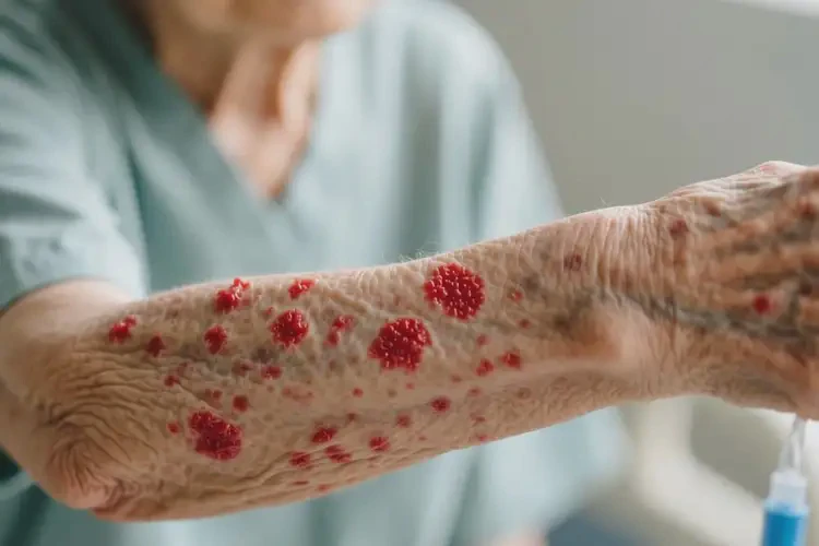 老人手臂容易长湿疹不管它会自己痊愈吗(图4)