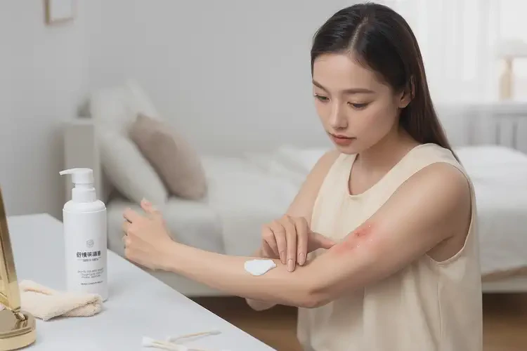 女生手臂上經(jīng)常長濕疹不管它會自己痊愈嗎(圖1)